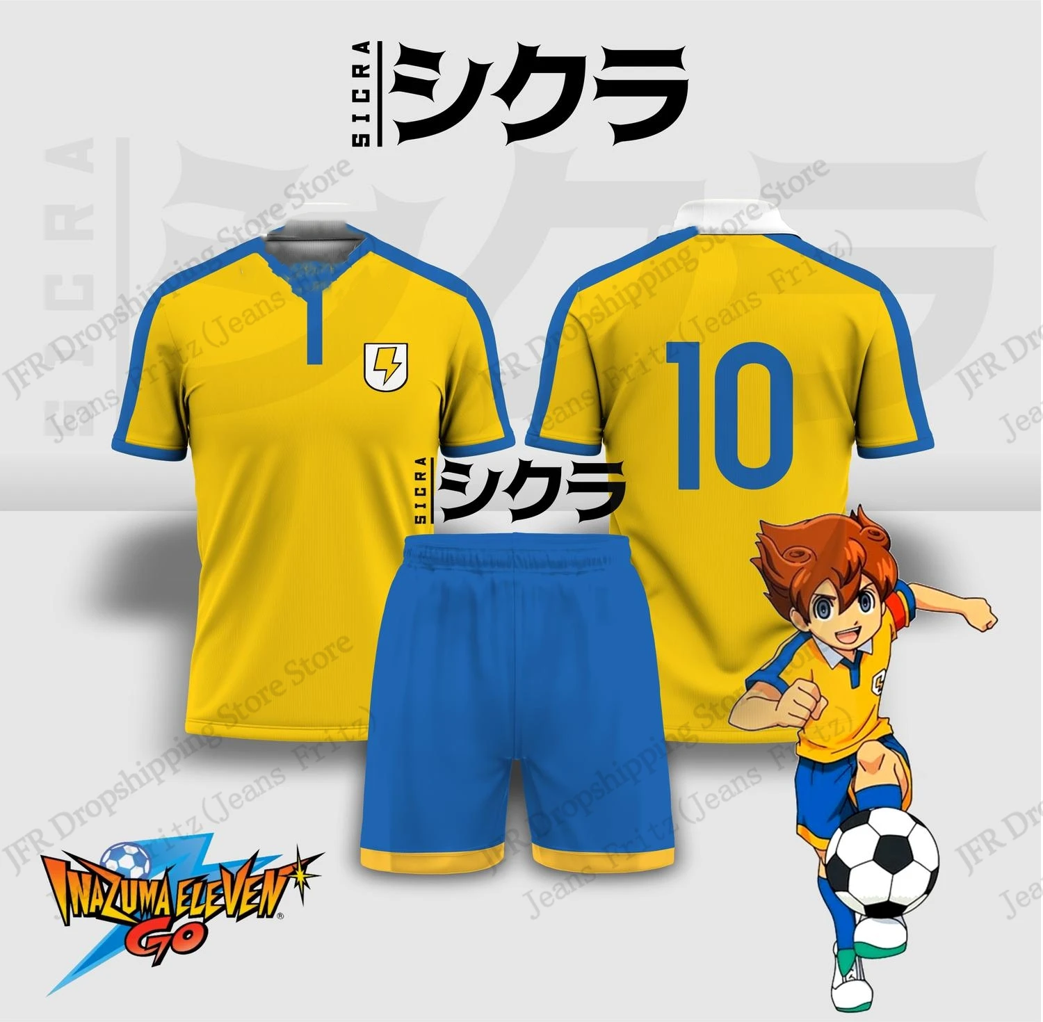 3D Printing Jersey - Комплект из джерси Inazuma Eleven, футбольный
